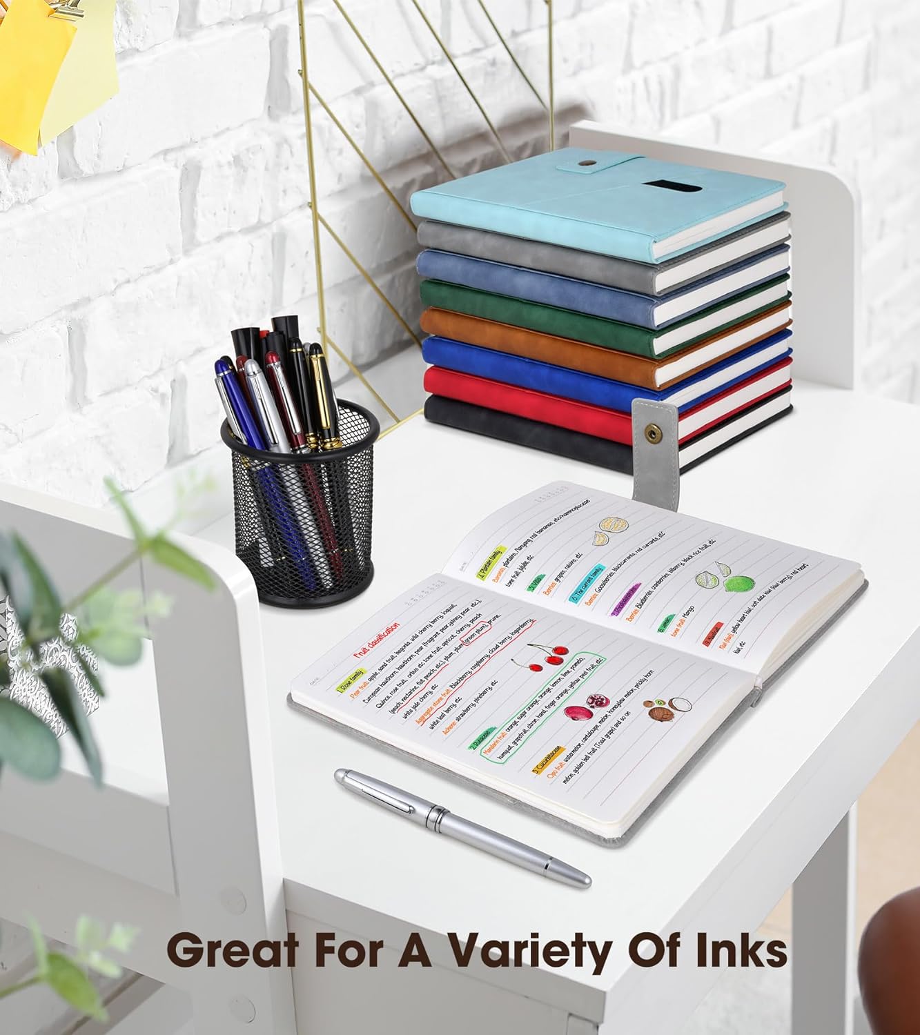 Grey A5 Lined Leather Journal Notebook for Men Women,5.9" X 8.4" Personalized Hardcover Journal with Pen,200 Pages 100 Gsm Thick Ruled Paper Daily Diary for Travel,Business,Work,Writing