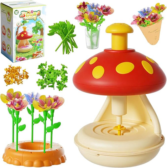 DIY Flower Bouquet Craft Kits - DIY Flower Making Kit for Kids, Fabric Bouquet Maker with 72 Petals, 24 Stems, Leaves & Stamens, Vase - Arts & Crafts Gift for Girls & Boys Ages 3+