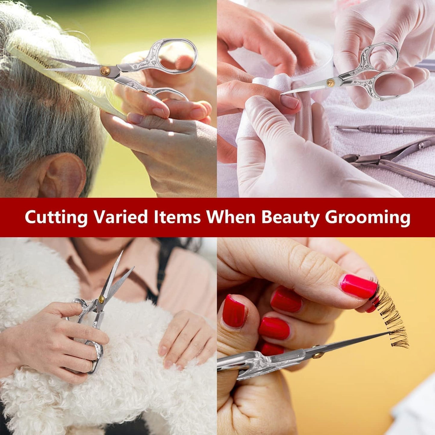 Small sharp scissors-5 Inch Precision Scissors with Cover-3 pack Sewing Embroidery Crafting Scissors Stainless Steel (Colored & Rose Gold & Silver)