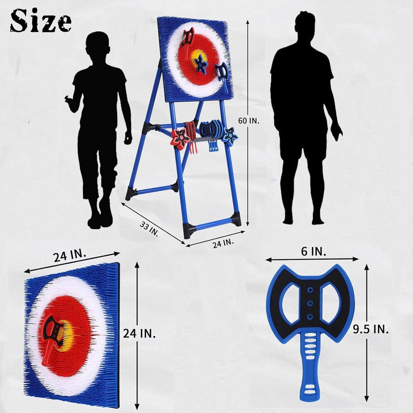 Axe Throwing Bristle Target with 8 Throwing Axes Set,Axe Throwing Game for Backyard, Indoor &Outdoor,Yard Games,Carnival Games
