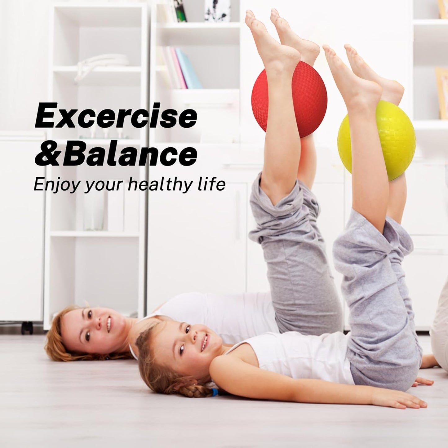 Dodgeballs Playground Balls, Dodge Ball Set for Kids & Adults, Bouncing Kickballs Handball for Outdoor & Indoor Games - Includes Pump & Mesh Storage Bag