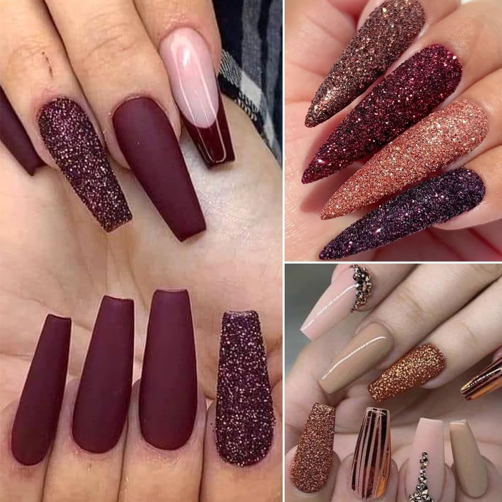 Chrome Nail Powder Metallic Mirror Effect Pigment Dust, Champagne Golden Ultra Fine Holographic Glitter Powder Reflective Pigment for DIY Gel Polish Nail Art, Resin Craft