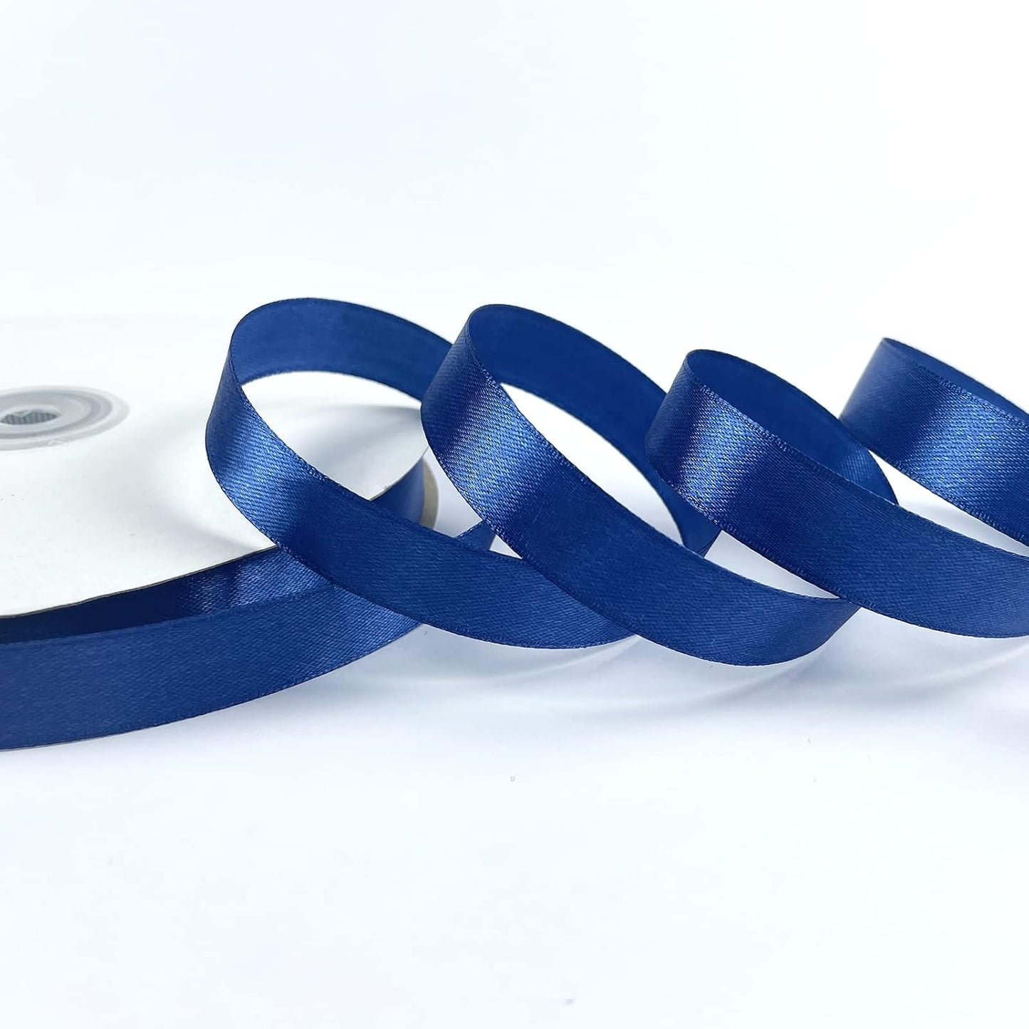 5/8" x 100 Yards Satin Ribbon - Navy Blue Silk Ribbon with Spool - Ideal for Gift Wrapping, Floral Bouquets, Crafts, Wedding Party Decorations, Christmas and Sewing Projects