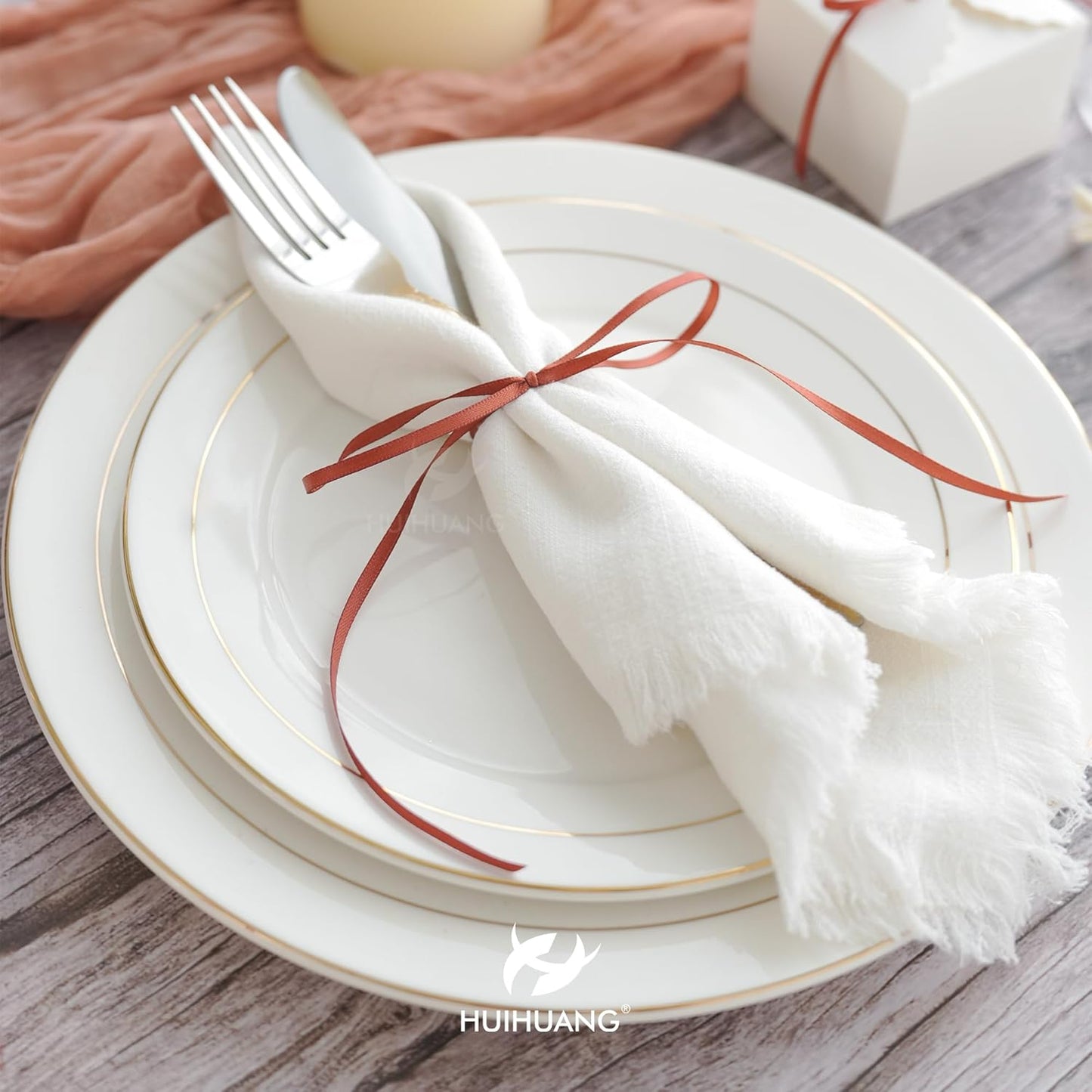 HUIHUANG Solid Color Satin Ribbon 1/8 inch x 100 Yards Roll Double Face Satin Ribbon for Crafts (Rust)