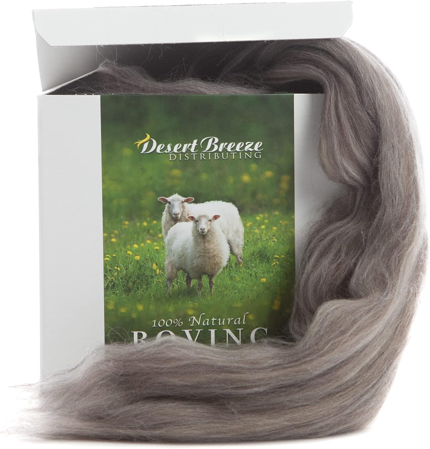 Desert Breeze Distributing – 100% Natural Merino Wool Roving, Wool for Spinning, Tapestry Yarn, Needle Felting, Wet Felting, Big Yarn Roving, 19 Micron, 70mm Staple Length, 8 OZ Size, Cappuccino Brown