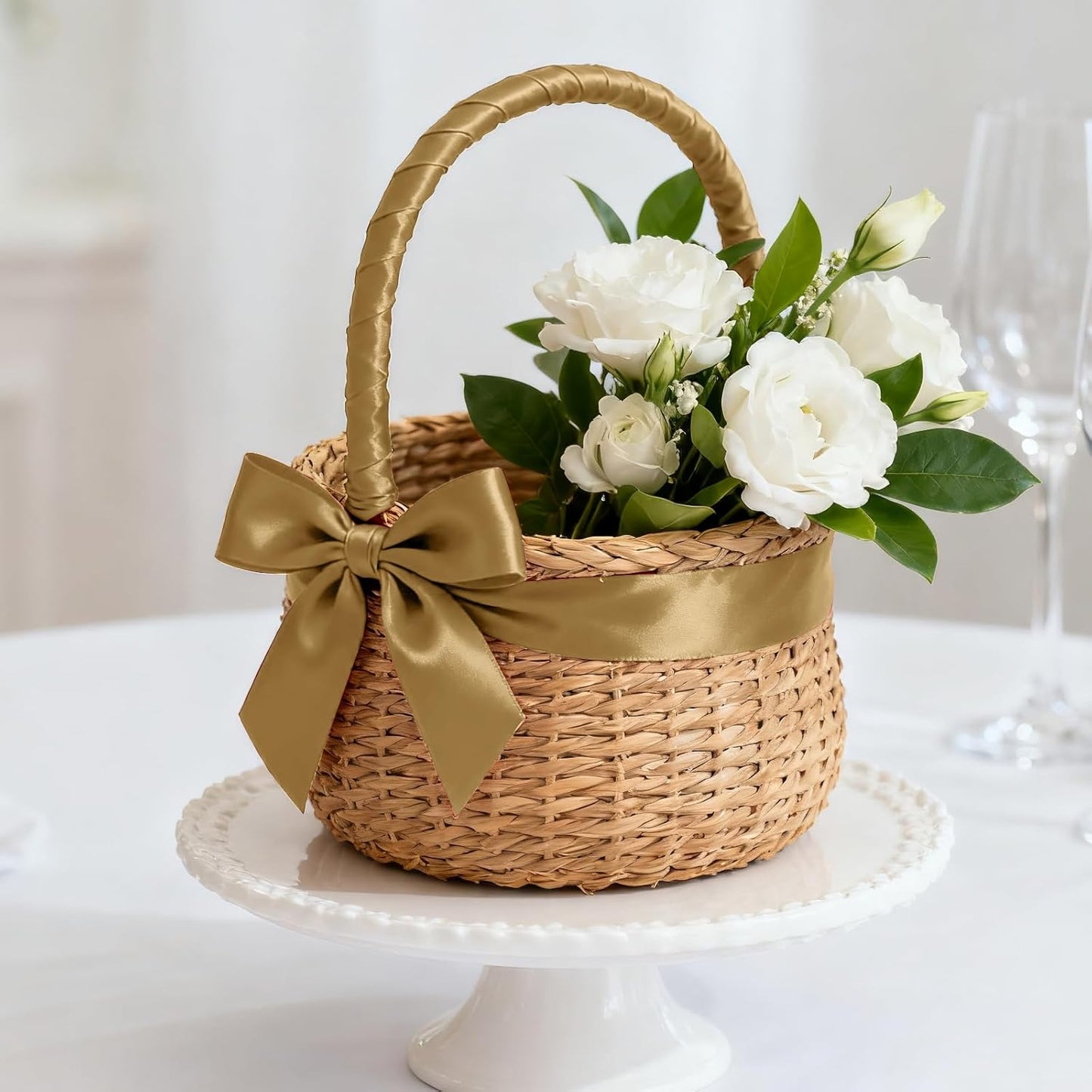 1-1/2 Inch 100 Yards Satin Ribbon Champagne Gold, Solid Color Fabric Ribbon for Gift Wrapping, Wedding, Polyester Gift Ribbon for Birthday Party Decoration, Craft, Hair, Floral, Sewing