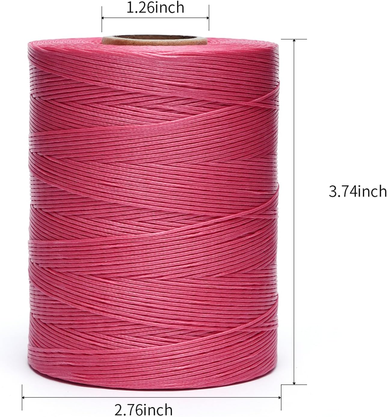 Waxed Thread,852Yards 150D 0.8mm Flat Polyester Wax Thread for Hand Sewing Leather Craft DIY Projects Shoes Repair Book Binding(Peach Red)