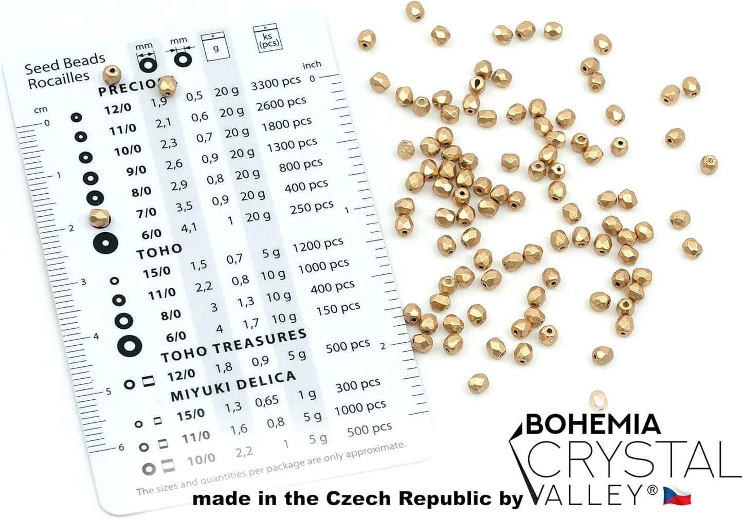 0.88oz (Approx. 500 Beads) Mix of Faceted Fire Polished Pressed Czech Glass Beads, Sparkling Shiny Mix BCV