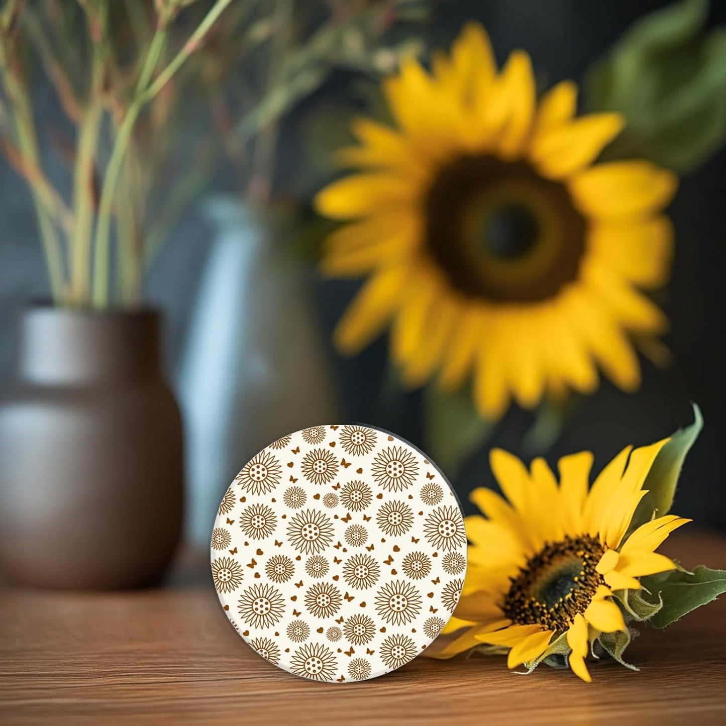 CHGCRAFT Sunflowers Polymer Clay Texture Sheets Butterfly Silicone Texture Stamp Love Heart Clay Texture Mat Modeling Pattern Pad Texture Sheets for Jewelry and Clay Earrings Tools, 5.5x5.5 inch