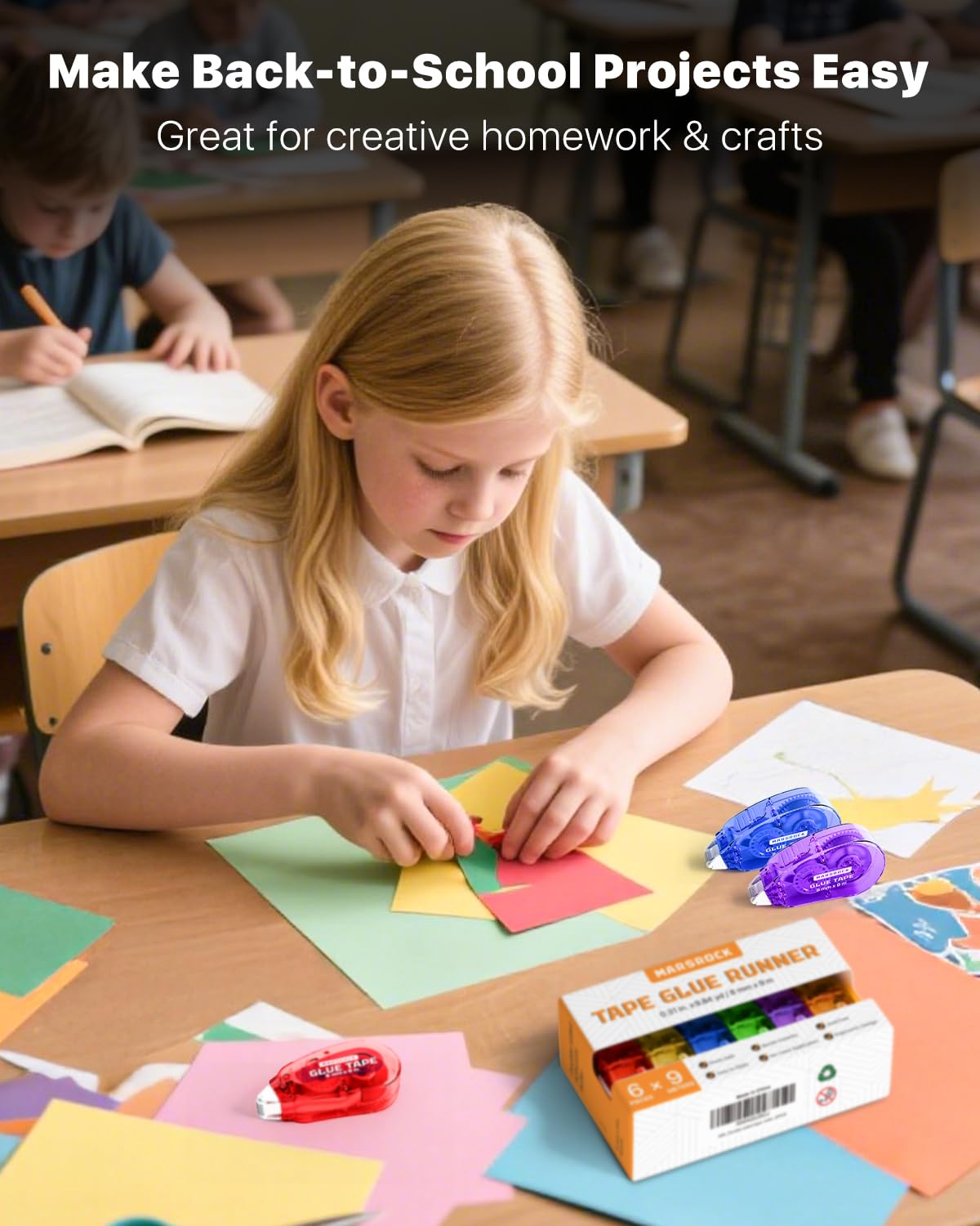 Double-Sided Adhesive Dots Roller – 6 Pack (0.31IN x 26FT) Dots Glue, Craft & Scrapbook Supplies for Gift Wrapping, Scrapbooking, and Photo Tape