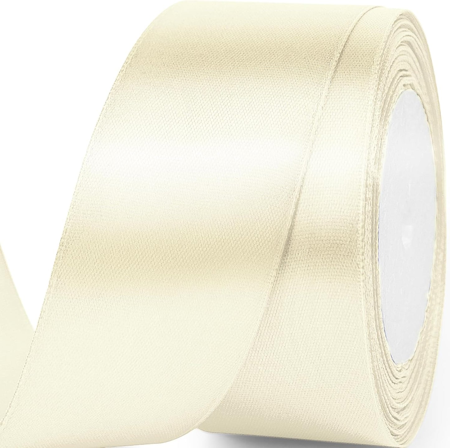 1-1/2" x 25 Yards Satin Ribbon, Ivory Silk Ribbon Ideal for Gift Wrapping, Floral Bouquets, Crafts, Wedding Party Decorations, Christmas and Sewing Projects