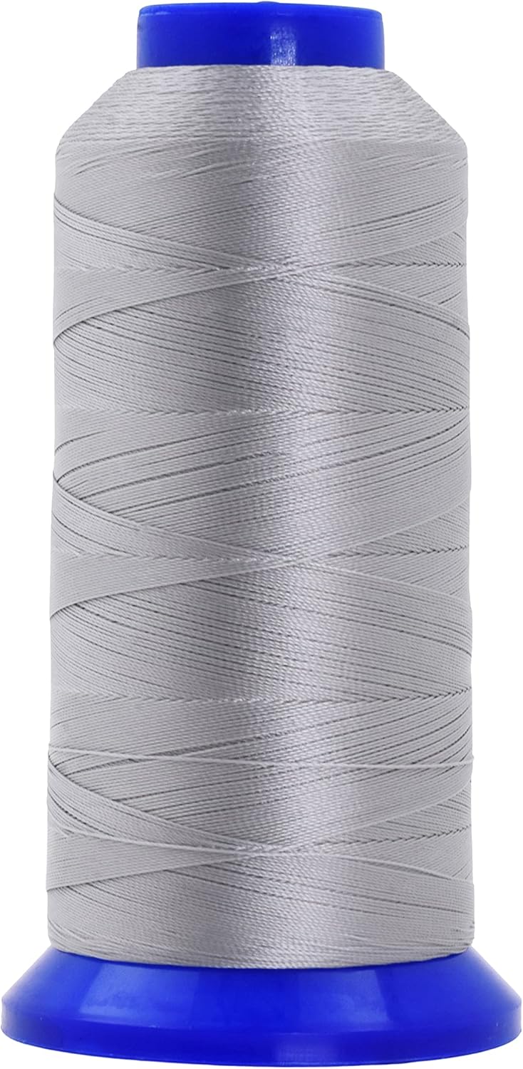 Mandala Crafts Gray Heavy Duty Thread -1500 Yds Tex 70 Thread for Sewing Drapery Jeans Leather Hair - Bonded Polyester Thread Outdoor Marine Upholstery Threads