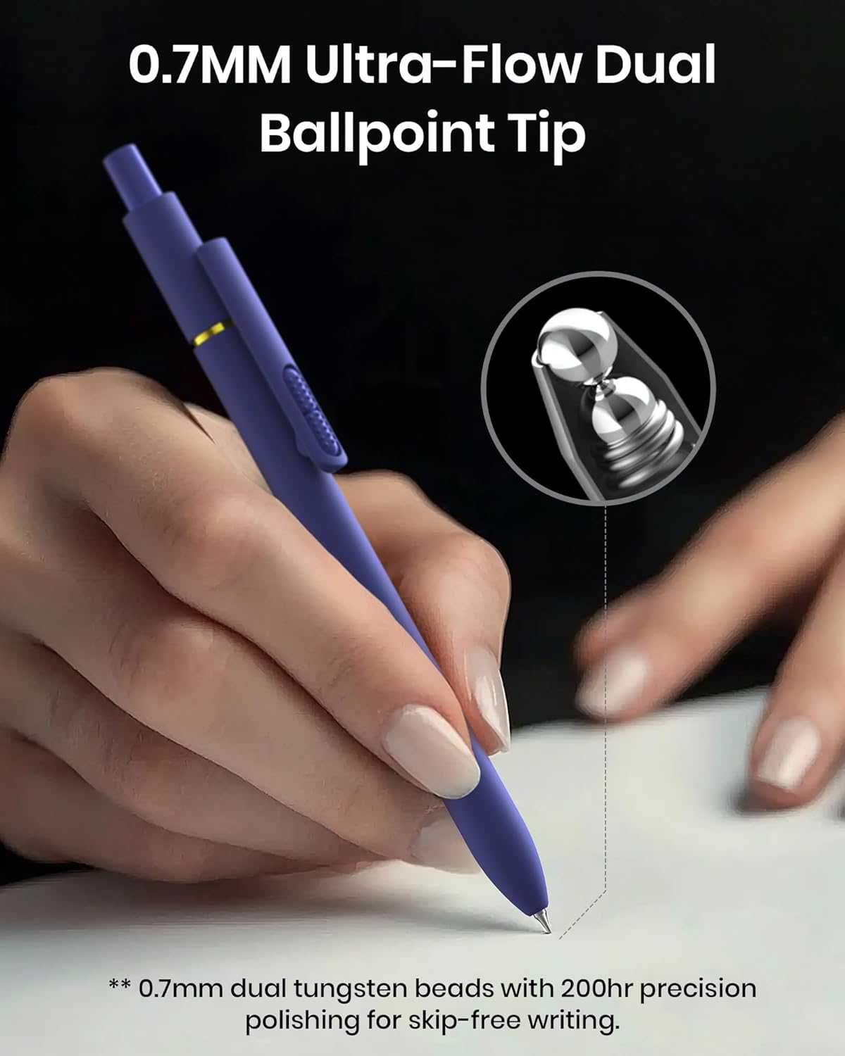 8 Pcs Gel Ink Pens, 0.7mm Fine Point for Smooth Writing Journaling Aesthetic Pens, Black Quick-Dry Long Lasting Fidge Pens, Cute School Office Supplies Gifts for Women （Vintage Black Ink）