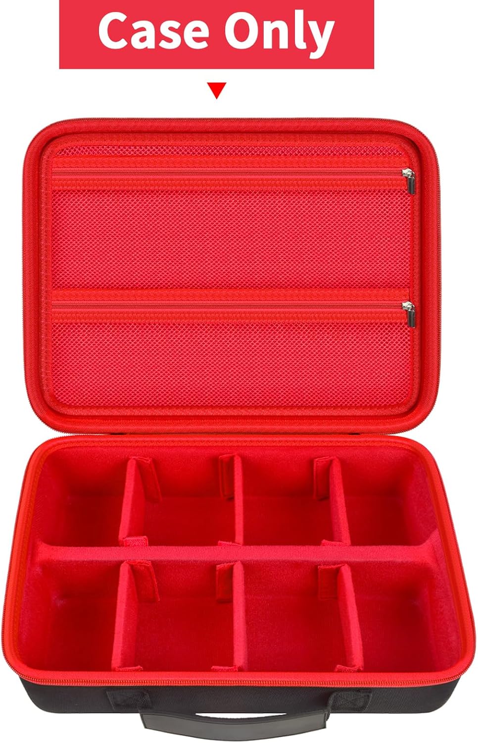 ALLPRIMO Trading Card Case Storage Box for 2700+ Cards. Deck Boxes Travel Organizer Holder Compatible with TCG/for Topps Baseball Sports/for C.A.H/for UNO/for MTG/for Yu-Gi-Oh Games -Red Zipper