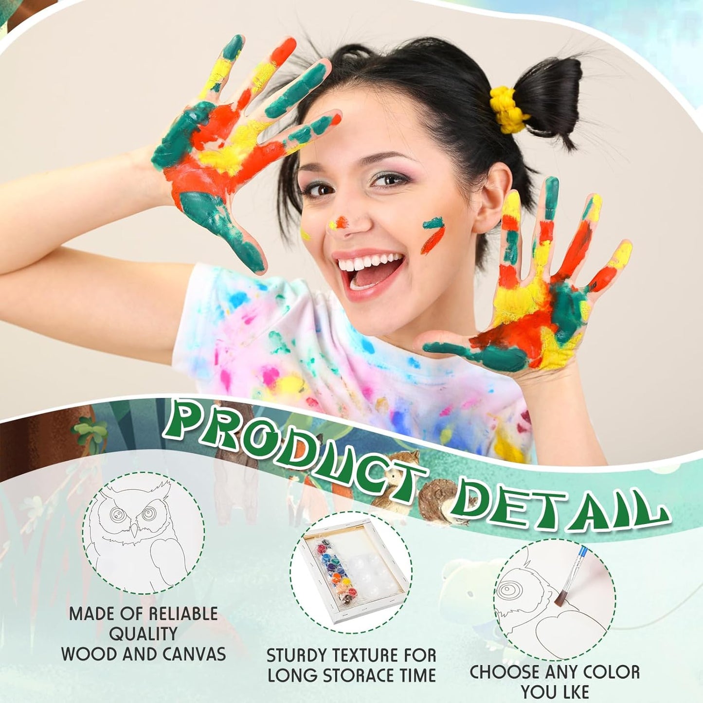 Zhanmai 12 Pack Pre Drawn Canvas for Painting Sip and Paint Kit 8" x 10" Paint Party Set Canvas Painting Pre Printed Canvases for Party Favor DIY Virtual Adult's Date Night(Animals)