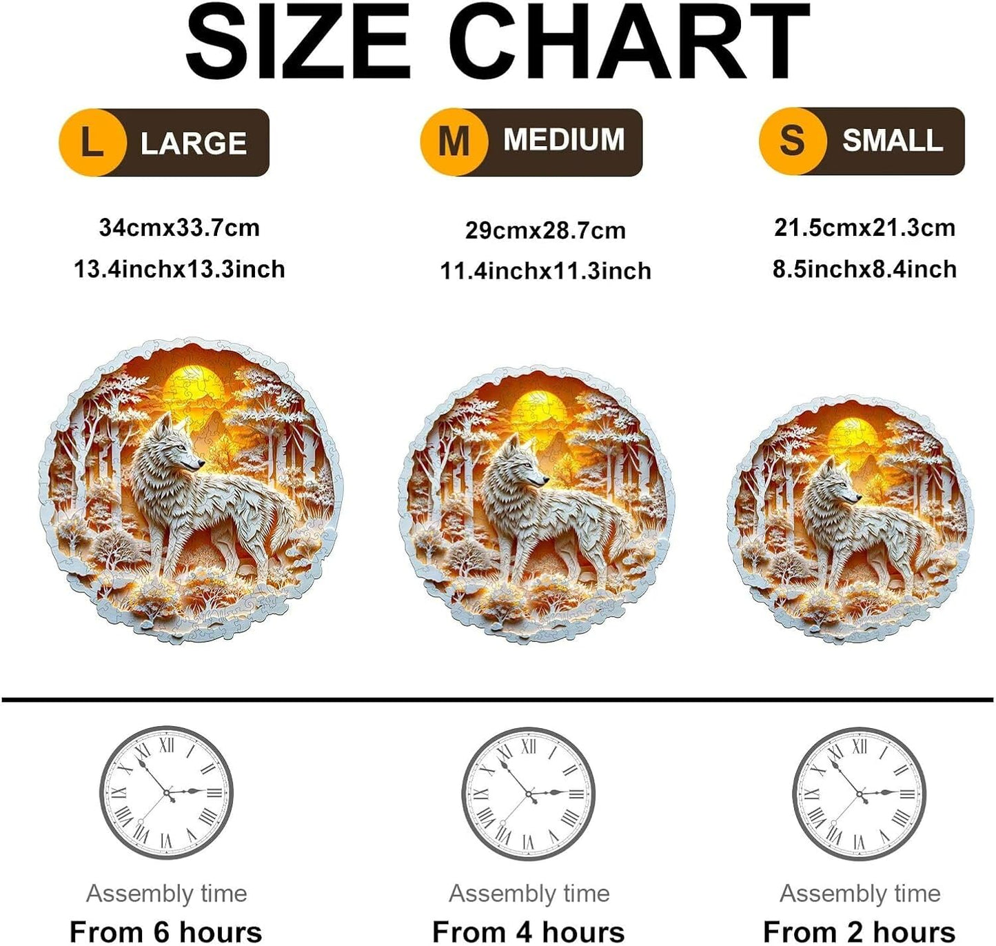 Wooden Puzzles for Adults, 3D Wolf Wooden Puzzles 100 Pieces, Unique Animal Shaped Wood Challenging Jigsaw Puzzles Gifts for Adults, 8.5x8.5in