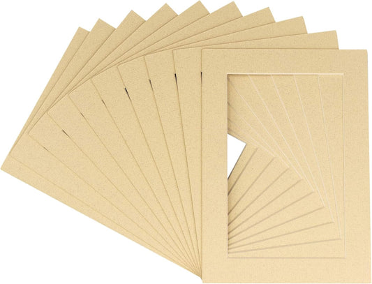 11x14 Mat for 8.5x11 Photo - Precut Tan Picture Matboard for Frames Measuring 11 x 14 Inches - Bevel Cut Matte to Display Art Measuring 8.5 x 11 Inches - Acid Free Pack of 25 MATS