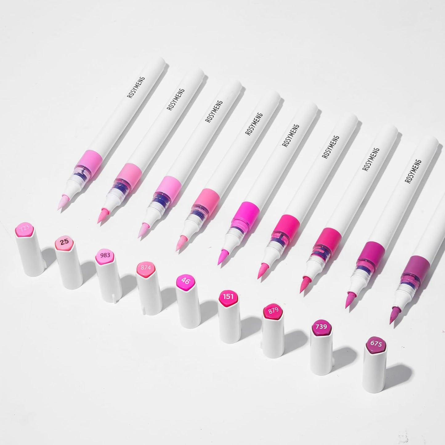 ROSYMENG 9 Color Acrylic Paint Pens,Quick-Drying Waterproof Acrylic Paint Markers, Soft Brush Tip Acrylic Markers for Canvas, Rock Painting, Wood, Stone, Glass, Ceramic, Fabric Painting, DIY Crafts