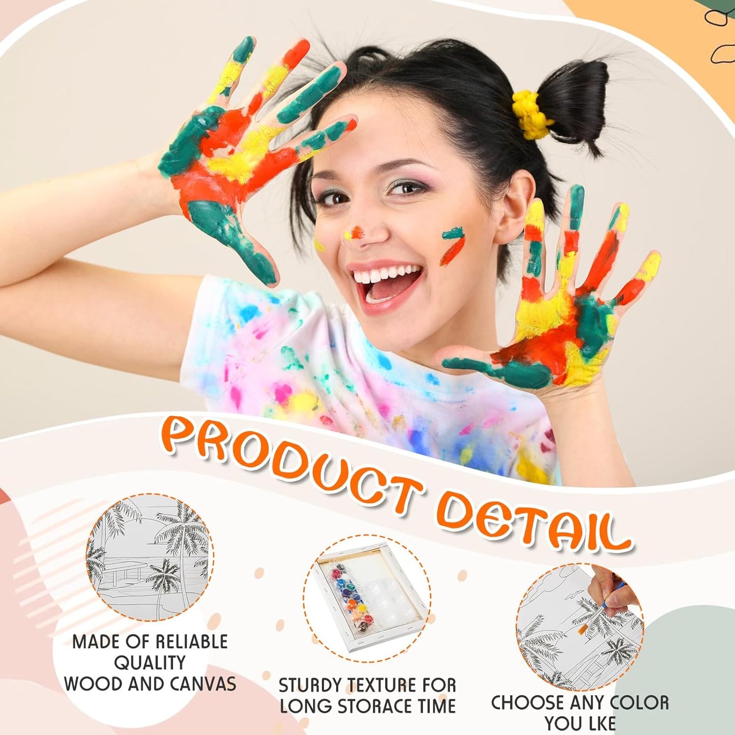 Zhanmai 12 Pack Pre Drawn Canvas for Painting Sip and Paint Kit 8" x 10" Paint Party Set Canvas Painting Pre Printed Canvases for Party Favor DIY Virtual Adult's Date Night(Landscape)