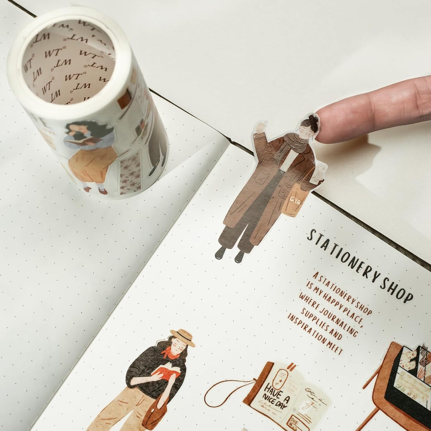 WT Pre-Cut Planner’s Day Washi Tape Set, 2 Rolls, Original Designs, Decorative Masking Tape for Journals, Planners, Scrapbooking, DIY Paper Projects