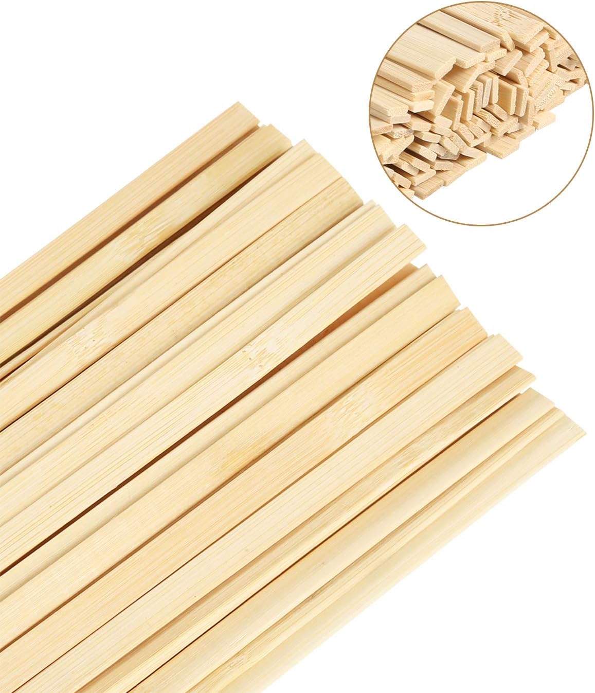 Pllieay 60 Pieces Wooden Sticks for Crafts, Bamboo Sticks Wooden Craft Sticks Extra Long Sticks for Crafting (15.75 Inches Length × 0.35 Inches Width)