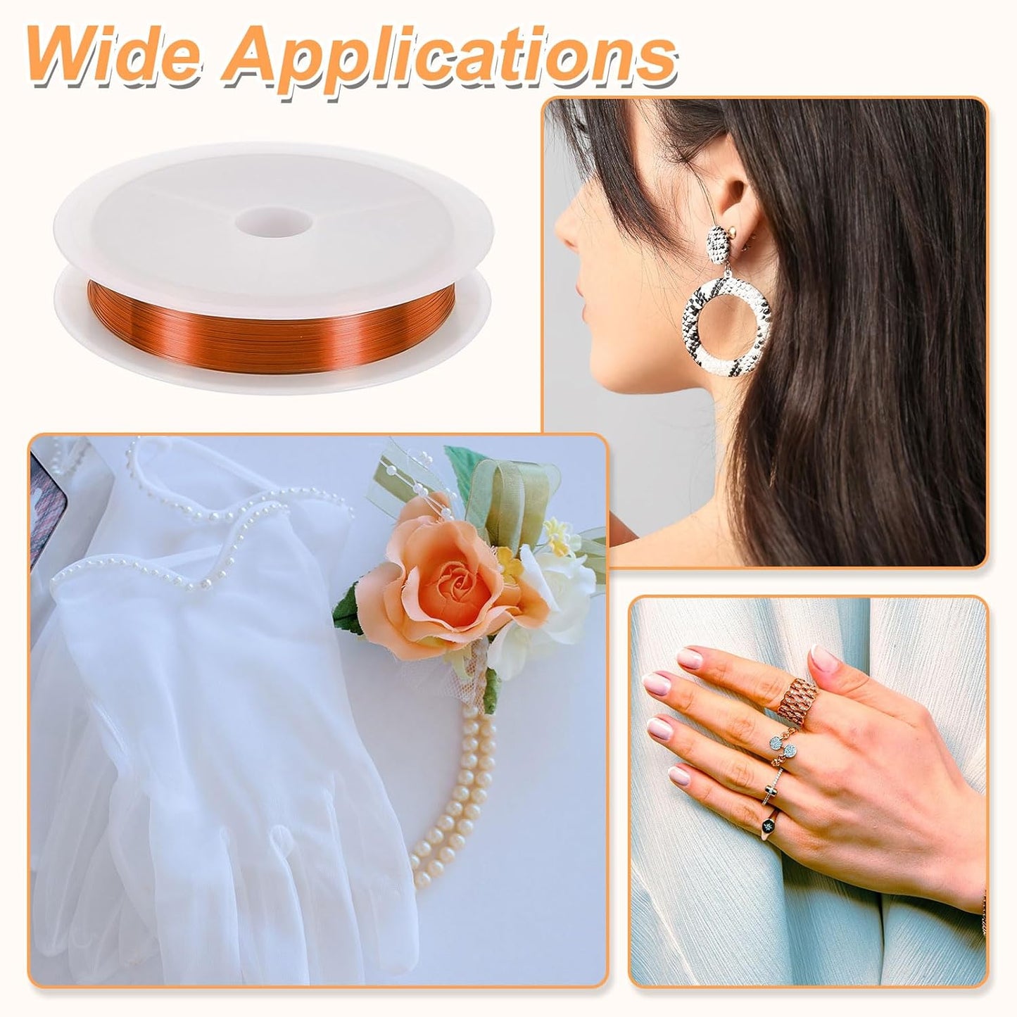 HARFINGTON 82ft Jewelry Wire, 32 Gauge (0.2mm) Brass Craft Soft Metal Tarnish Resistant Copper Beading Wire for Jewelry Making Supplies Crafting, Coffee