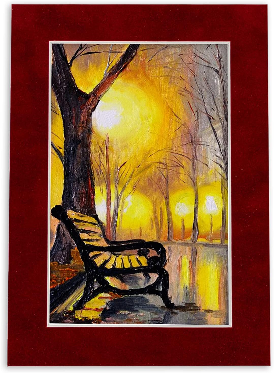 11x14 Mat Bevel Cut for 8.5x11 Photos - Acid Free Bright Red Suede Precut Matboard - For Pictures, Photos, Framing - 4-ply Thickness