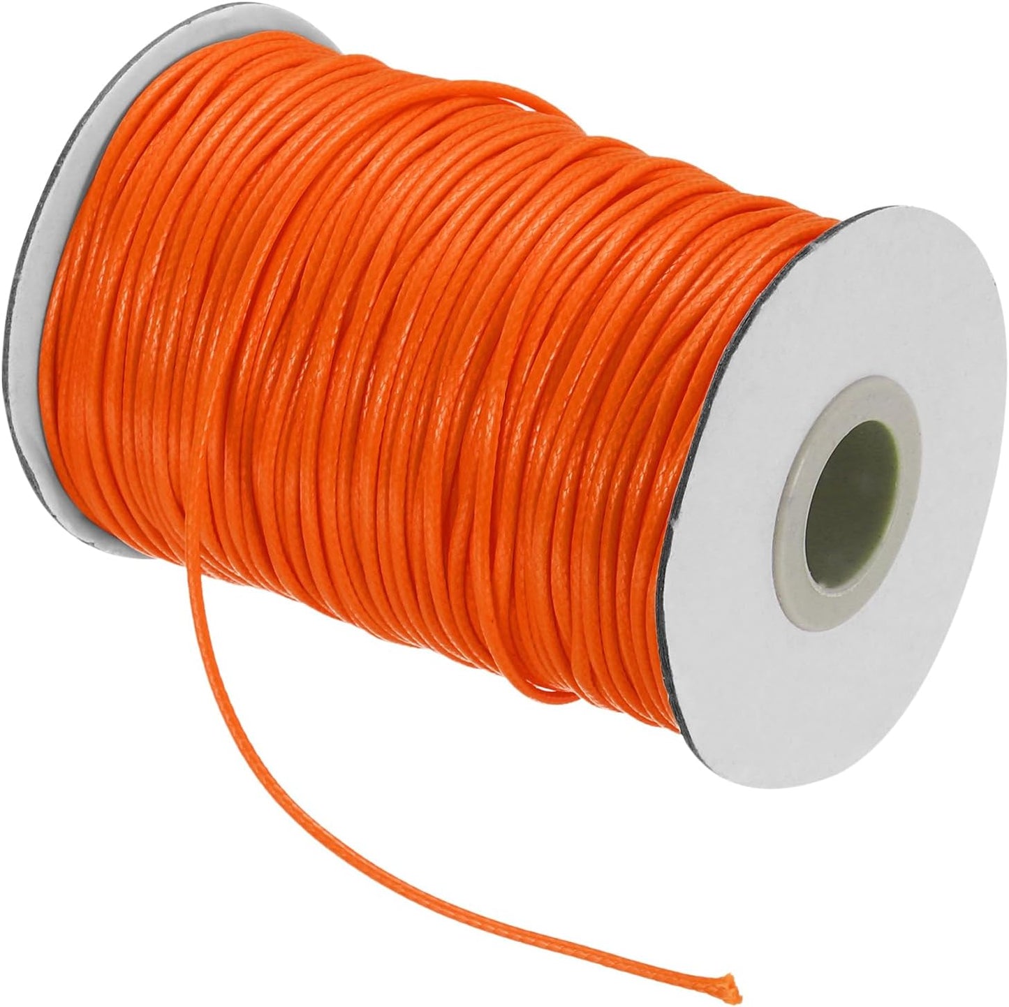 MECCANIXITY Waxed Cord 1.5mm Waxed Thread 87 Yard Wax String Leather Cord for Bracelet Making, Necklaces, Beading, Jewelry Making and DIY Crafts(Orange)