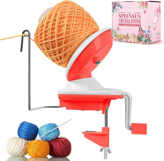 SPEENSUN Yarn Spinner, Yarn Cake Winder, 3.5 OZ Easy-to-Install and Efficiently Yarn Baller with Lower Noise, Yarn Roller for Crochet and Knitting Lover for Yarns Below Size 5