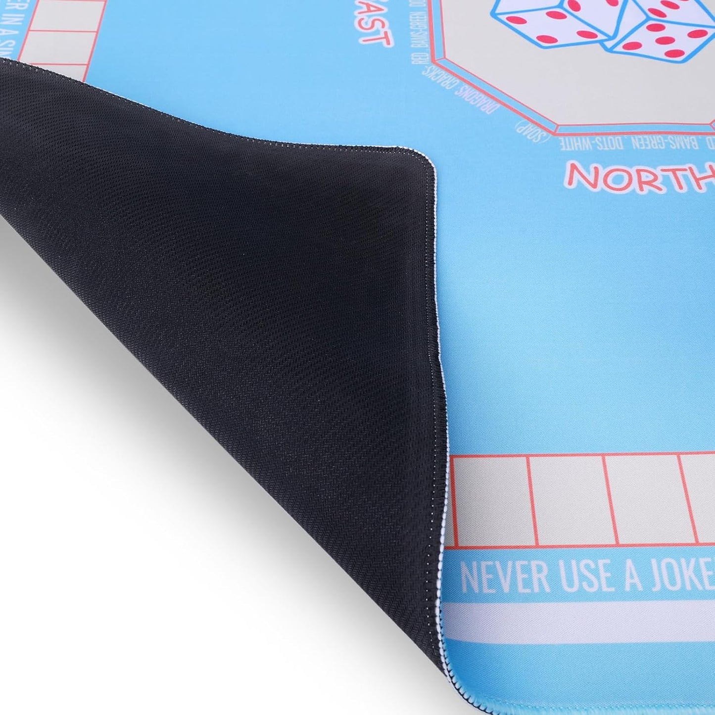 Mahjong Mat for Table 31.5"x31.5", MahJongg Mat Cloth Cover with Game Rules, Mahjong Tablecloth for Card Games, Tile Games, Board Games Table Mat (Sky Blue)