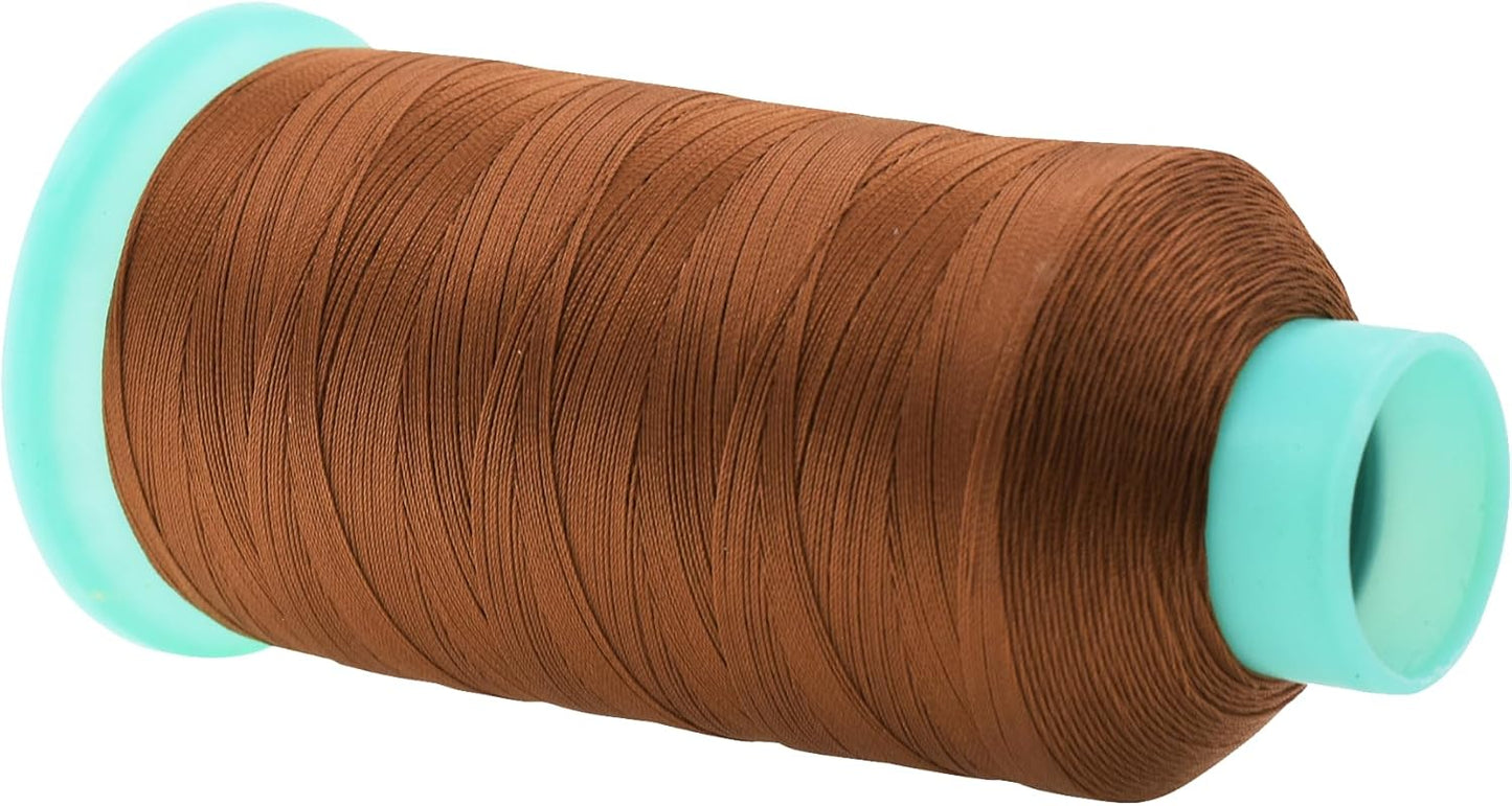 Mandala Crafts Bourbon Brown Heavy Duty Thread - 1500 Yds Tex 70 Thread for Sewing Drapery Jeans Leather Hair Outdoor Marine Upholstery