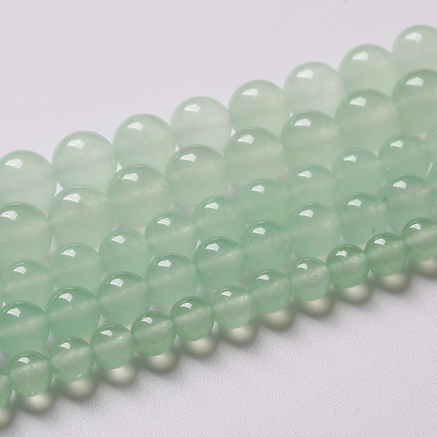 6mm 60pcs Natural Green Jade Chalcedony Beads Energy Healing Power Stone Beads for Jewelry Making Round Loose Beads DIY Bracelet 15" (Green Jade, 6mm)