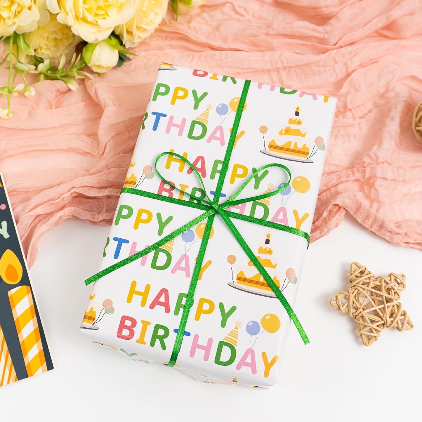 1/8" Width x 100 Yards Satin Ribbon, Small Green Ribbon Perfect for DIY Craft, Bows, Gift Wrapping, Flower Bouquet, Valentine's Day, Christmas and Party Decoration