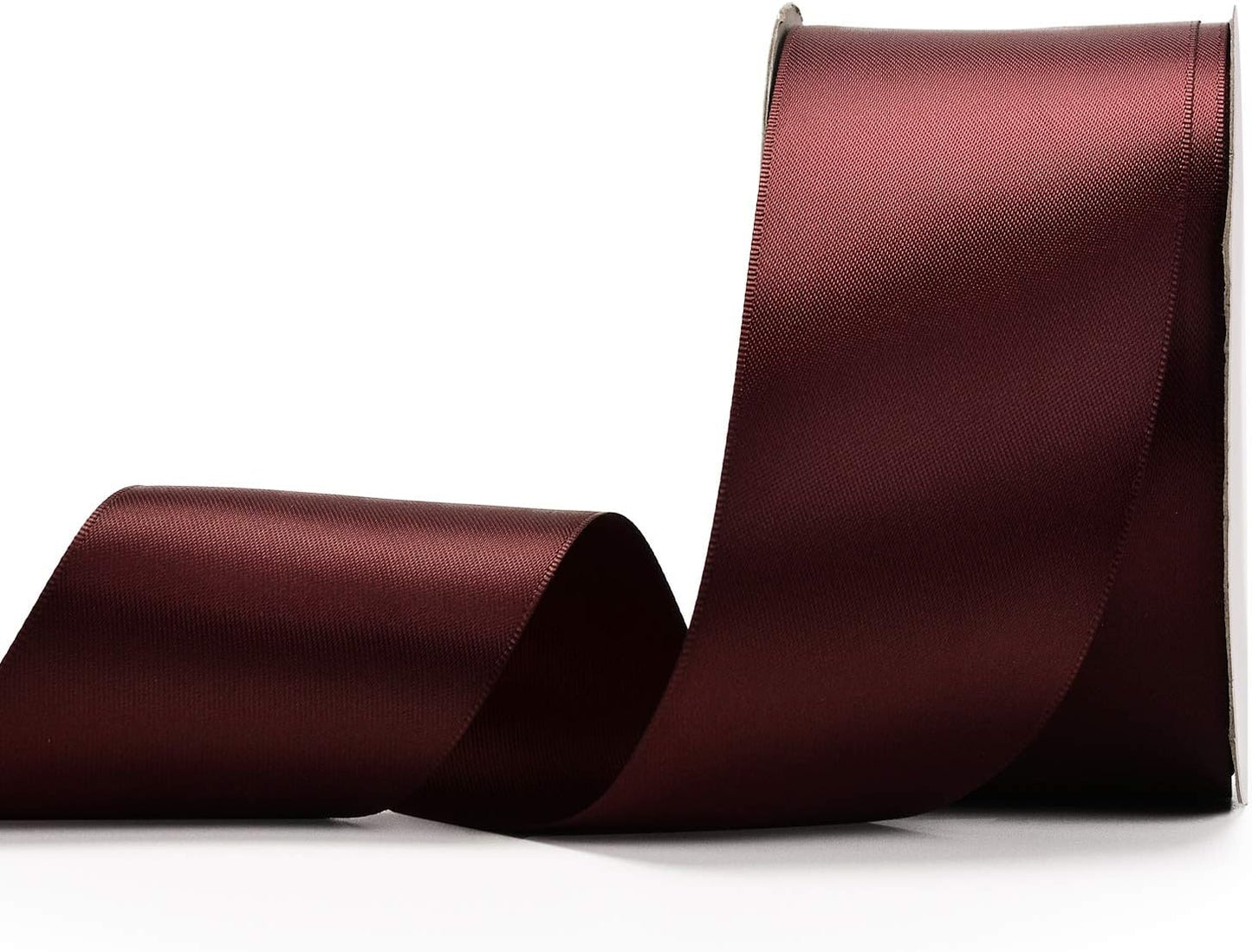YAMA Double Face Satin Ribbon - 2 Inch 25 Yards for Gift Wrapping Ribbons Roll, Burgundy