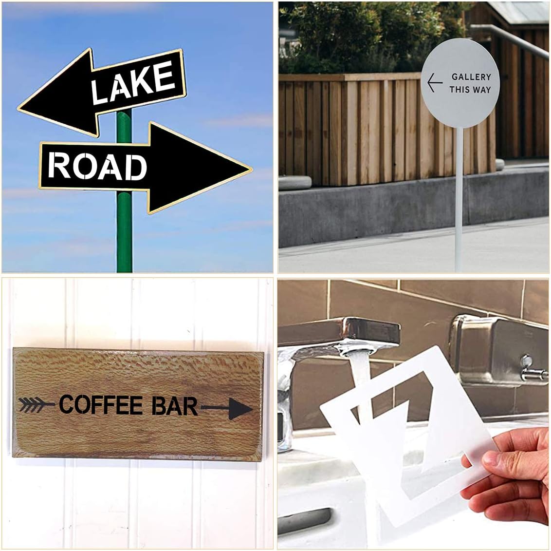 Alphabet Letter and Number Stencils 6 Inch - 40 Pack Large Letters and Numbers Stencil Templates with Signs for Painting on Wood, Reusable Number Letter Stencils for Chalkboard Signs & Wood Wall Art