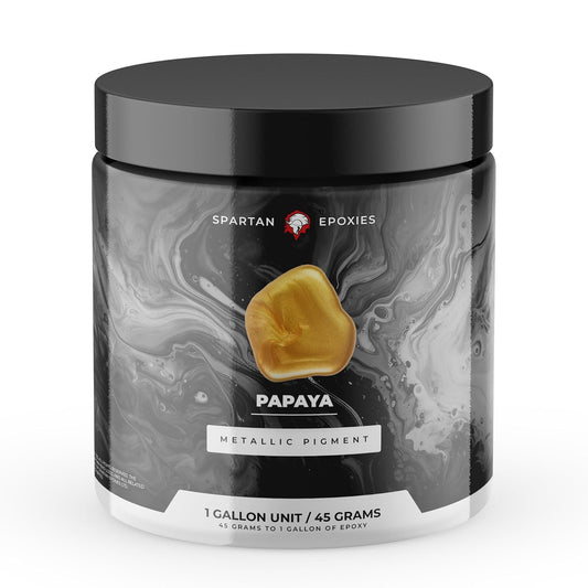 Spartan Epoxies Metallic Pigment Powder for Epoxy - 30 Unique Colors, 4oz for 1 Gallon and 12oz for 3 Gallons of Clear Epoxy, Made in The USA (Papaya, 4oz (45 Grams))