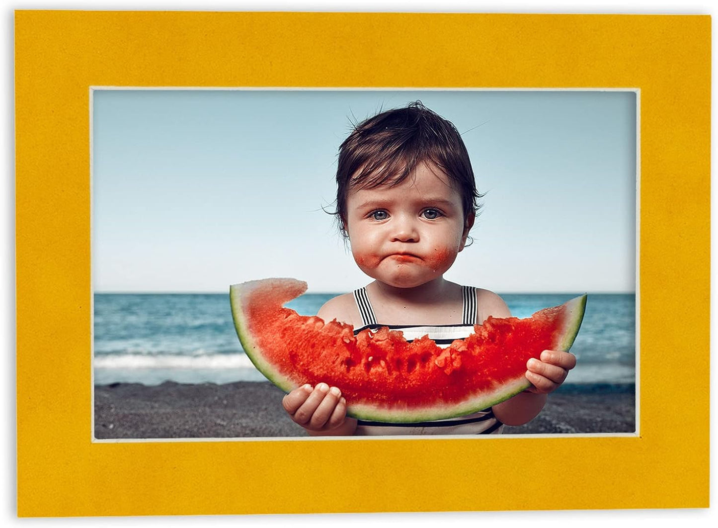 11x14 Mat Bevel Cut for 8.5x11 Photos - Acid Free Bright Yellow Precut Matboard With Backing Board and Crystal Clear, Self Seal Mat Bag - For Pictures, Framing - 4-ply Thickness