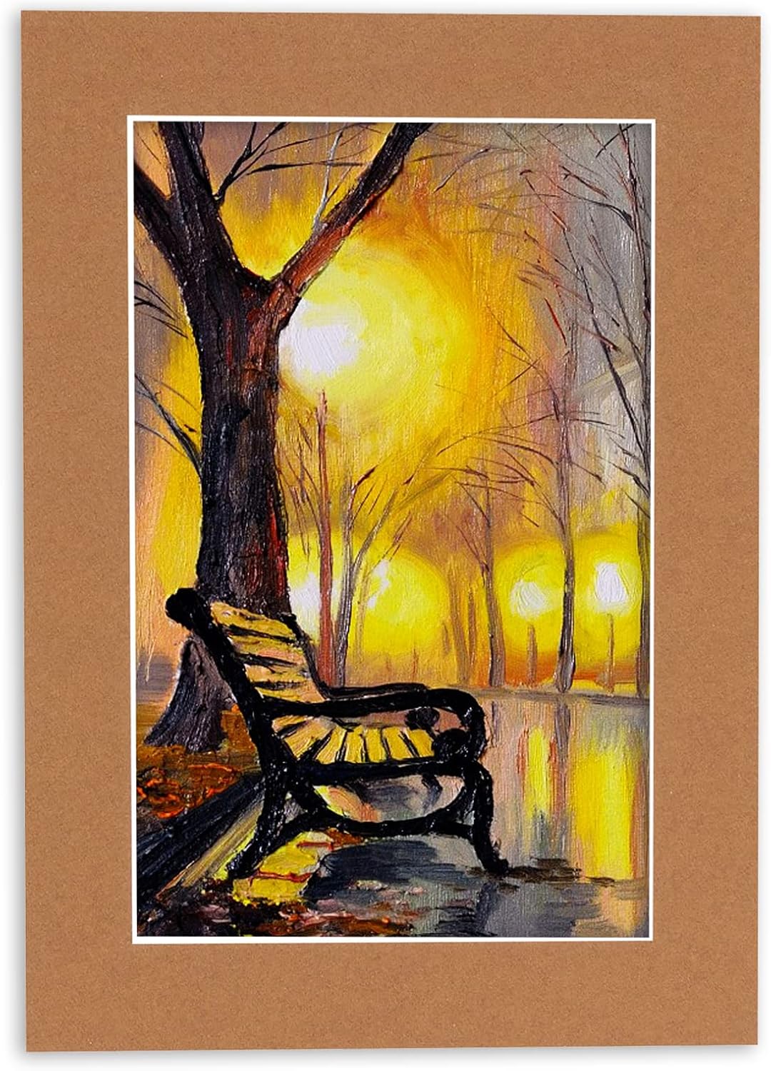 Poster Palooza 8.5x11 Mat Bevel Cut for 7x9 Photos - Acid Free Aged Oak Brown Precut Matboard - For Pictures, Photos, Framing - 4-ply Thickness