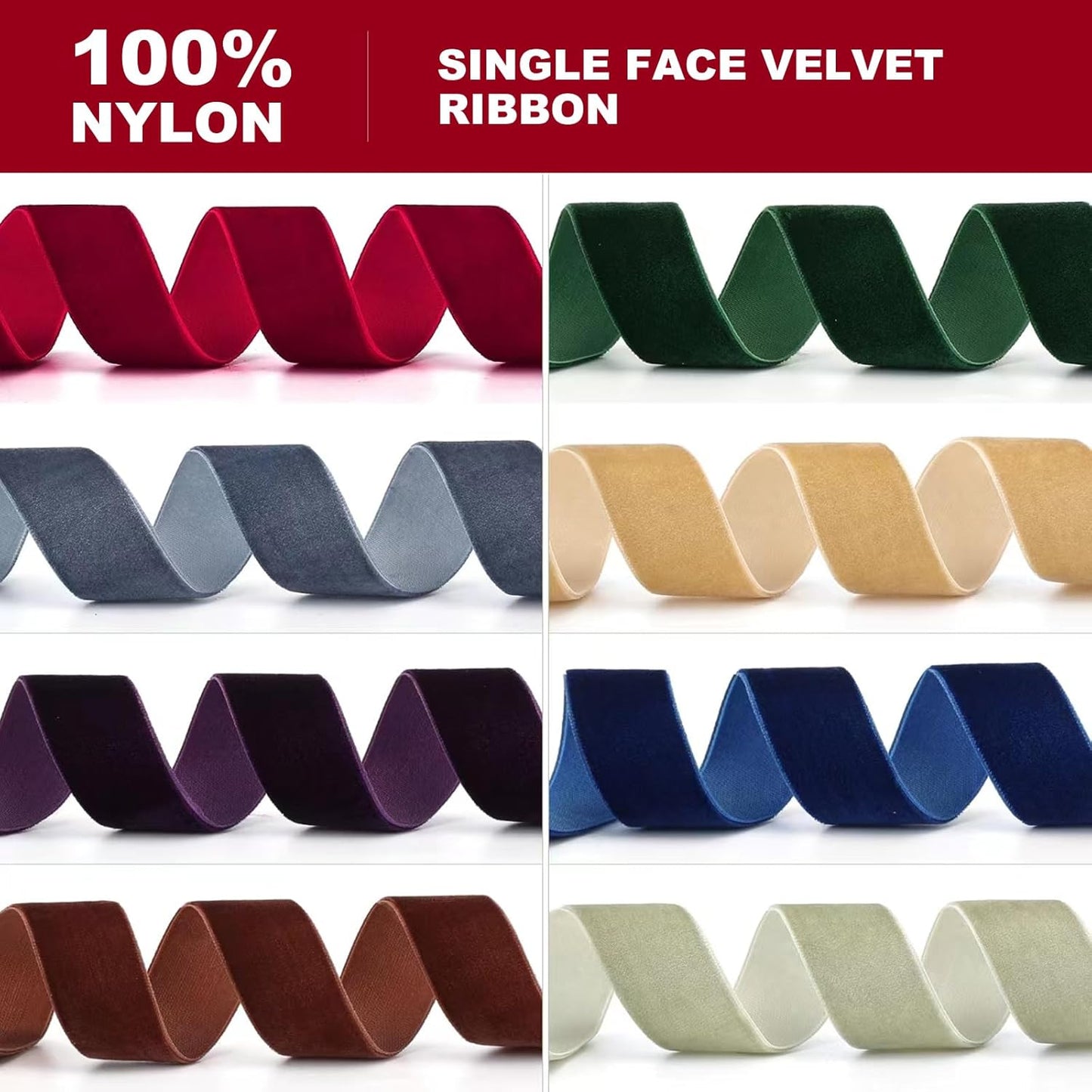 Coffee Velvet Ribbon,5/8" W x 20Yd Single Face,Great for Gift Wrapping,Hair Bows,Handmade Craft and Christmas,Wedding Decoration (5/8" Coffee)