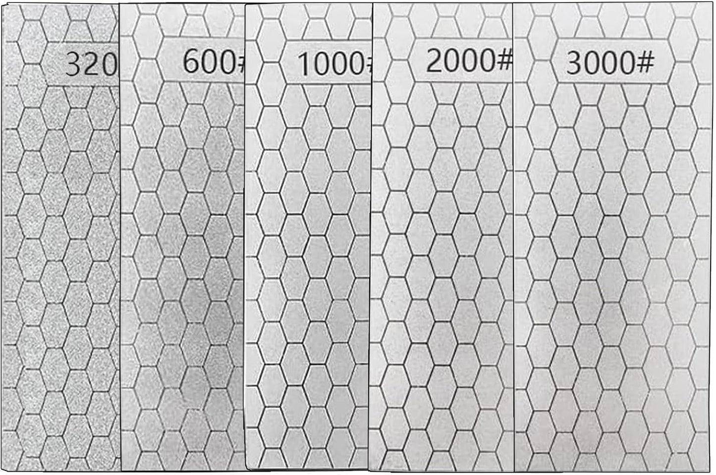 Diamond Sharpening Stone, 5 Pcs Knife Sharpening Stone for Kitchen Sharpening, Diamond Lapping Plate Coarse/Medium/Fine Grit Sharpener, 320/600/1000/2000/3000 Grit