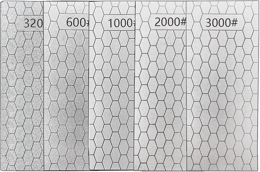 Diamond Sharpening Stone, 5 Pcs Knife Sharpening Stone for Kitchen Sharpening, Diamond Lapping Plate Coarse/Medium/Fine Grit Sharpener, 320/600/1000/2000/3000 Grit