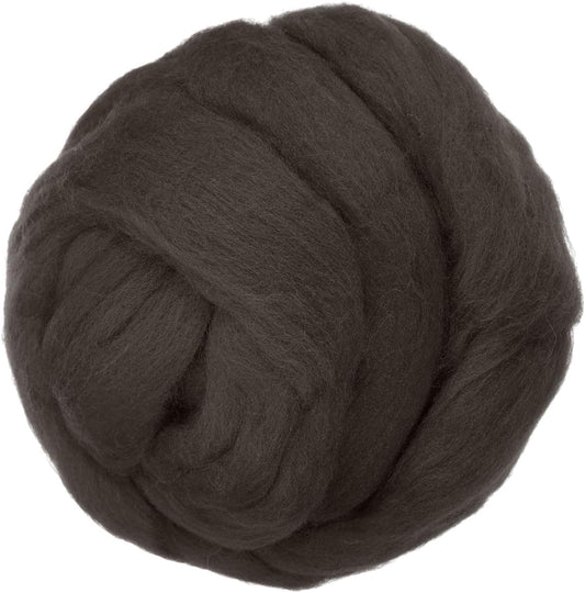 PATIKIL Wool Roving Yarn, 80G/2.82OZ Soft Felting Wool Pure Chunky Roving Yarn Bulk for Needle Felting Knitting Blanket Spinning Weaving DIY Craft, Dark Gray