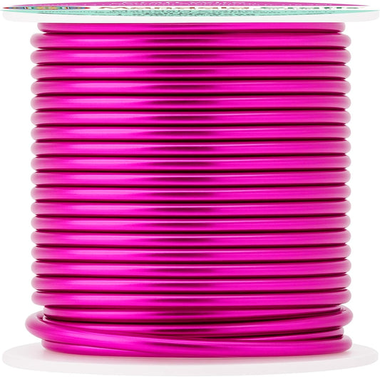 Mandala Crafts 13 Gauge Anodized Aluminum Craft Wire for Jewelry Making - 60 FT Colored Flexible Magenta Wire - Bendable for Bonsai Armature Crafting Sculpting