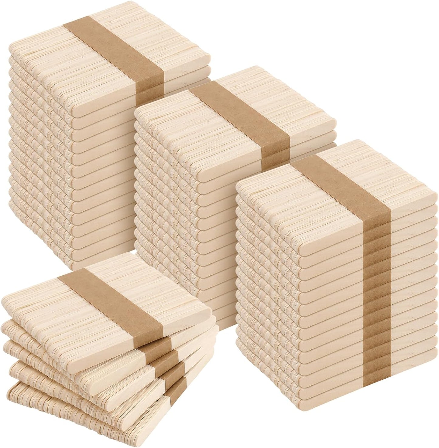 3000 Pieces Wood Craft Sticks, 4.5 Inch, Natural Color, Ice Cream Wooden Sticks for DIY Crafts, Waxing, and Art Projects