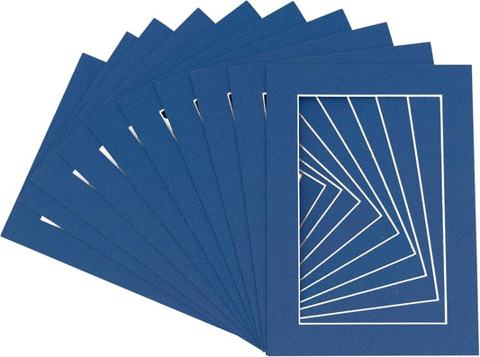 5x7 Mat for 8.5x11 Frame - Precut Mat Board Acid-Free Royal Blue 5x7 Photo Matte For a 8.5x11 Picture Frame, Premium Matboard for Family Photos, Show Kits, Art, Picture Framing, Pack of 100 Mats