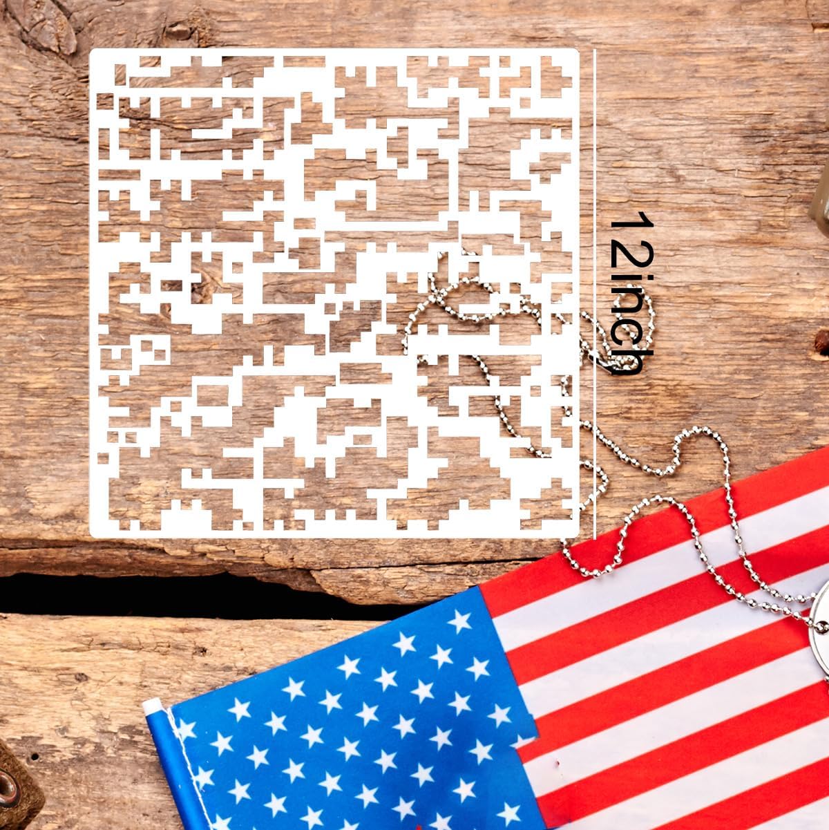 Camo Paint Stencils 12inch Camouflage Stencils Reusable Camo Stencil for Spray Paint Wood Canvas Paper Fabric Floor Wall Tile