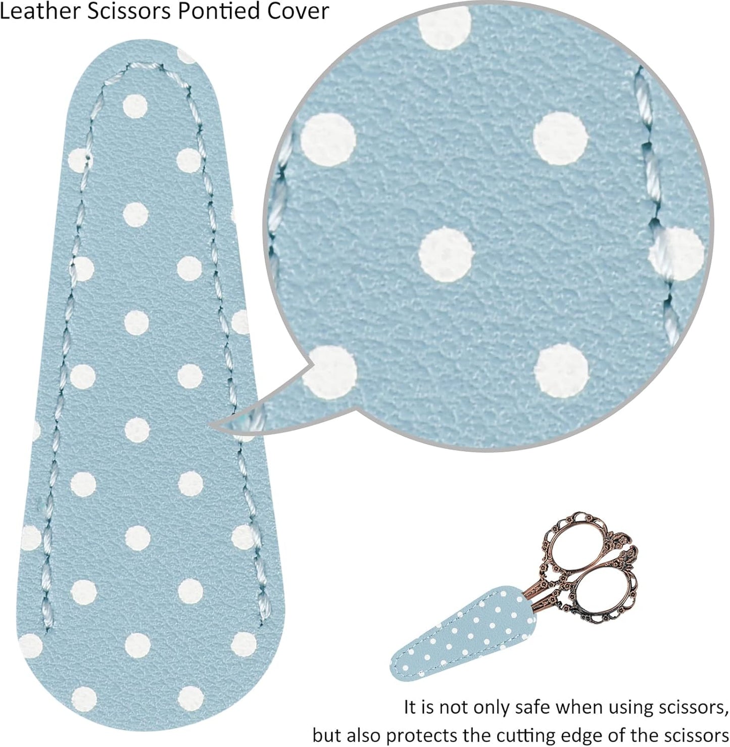 BIHRTC 4.5inch Embroidery Scissors Small Multipurpose Scissor with Leather Case Sharp Tip Stainless Steel Scissors Shear for Office Home Sewing Supplies Cross Stitch Needlework DIY