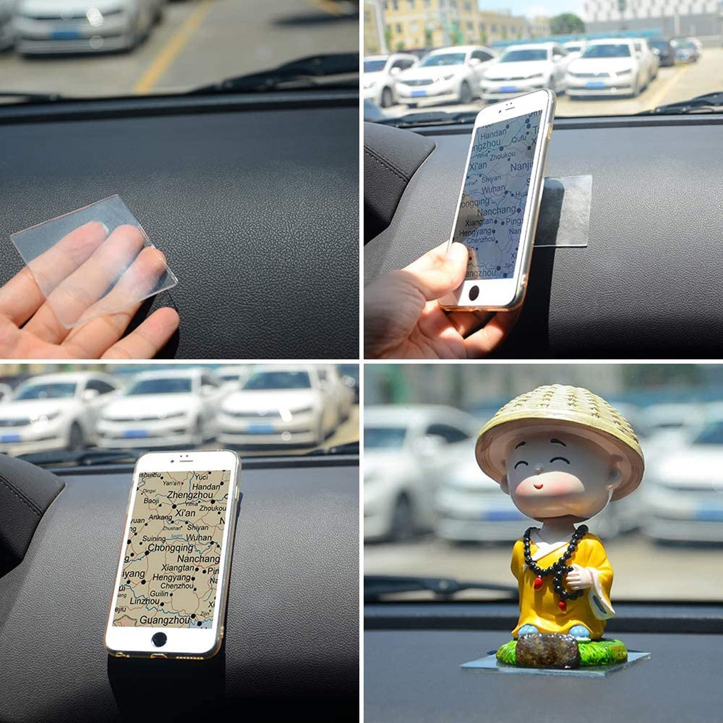 BRAVESHINE Double Sided Adhesive Tape - 18 Pack Removable Wall Stick Mounting Tape - Washable Clear Nano Tape for Crafts Decorations, Keep Rug Corner Flat, Indoor Outdoor Use - Round 2 Inch