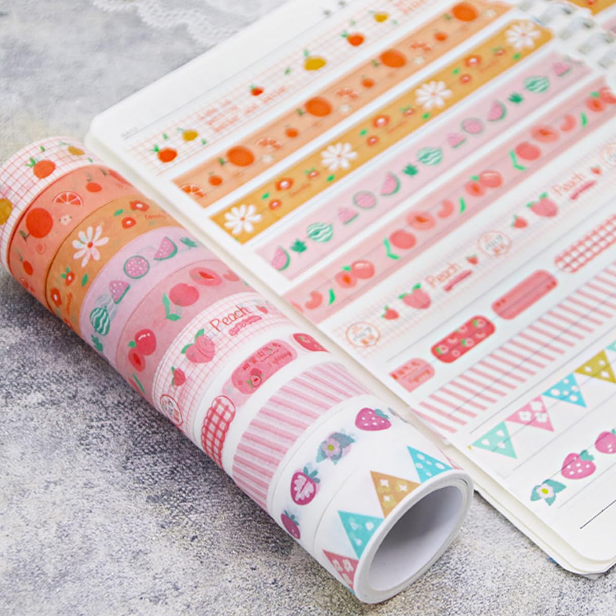 60 Rolls Cartoon Washi Tape Set Washi Tape Stickers Decorative Washi Tapes for DIY Crafts Scrapbooking Projects Paper Stickers