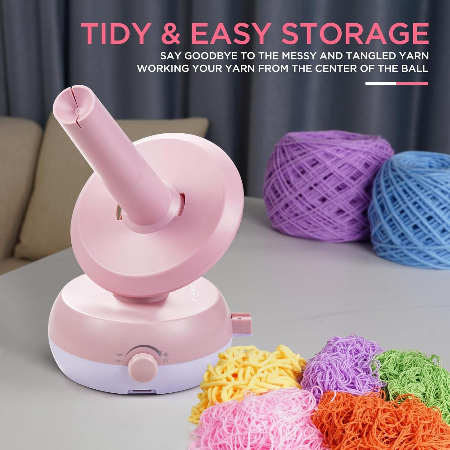 Yarn Winder for Crocheting, 10oz Large Capacity Electric Yarn Ball Winder with Strong Tension Stepless Speed, Automatic Yarn Cake Winder, Helper for Knitting Lovers, Pink